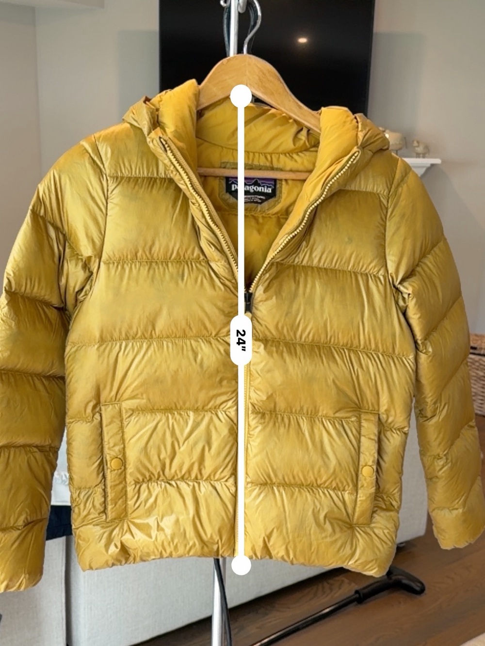 Patagonia Women’s Hooded Down Puffer Jacket XS YELLOW - Picture 6 of 7